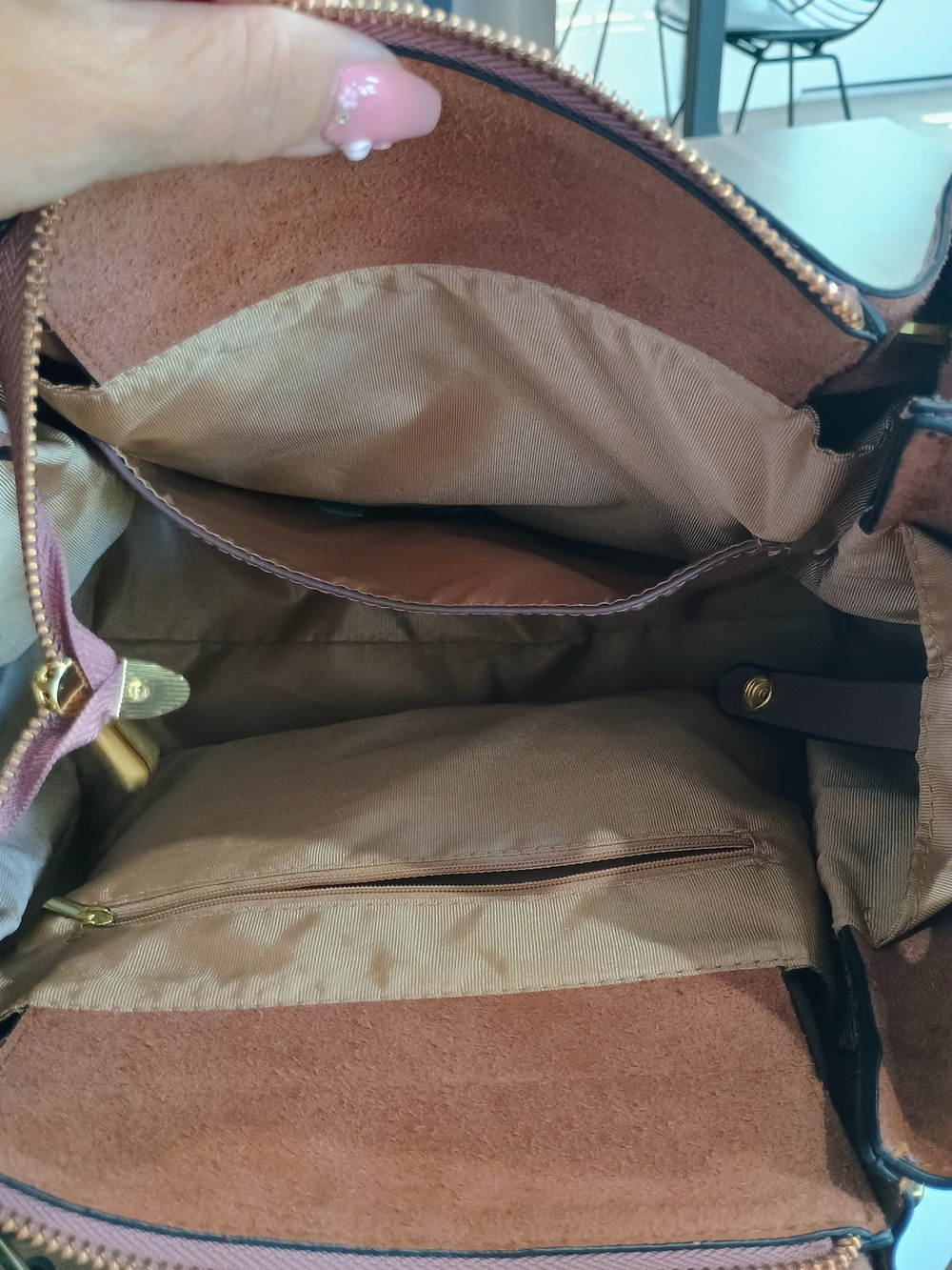 Plum Color Floral Shoulder Bag - Picture 5 of 8